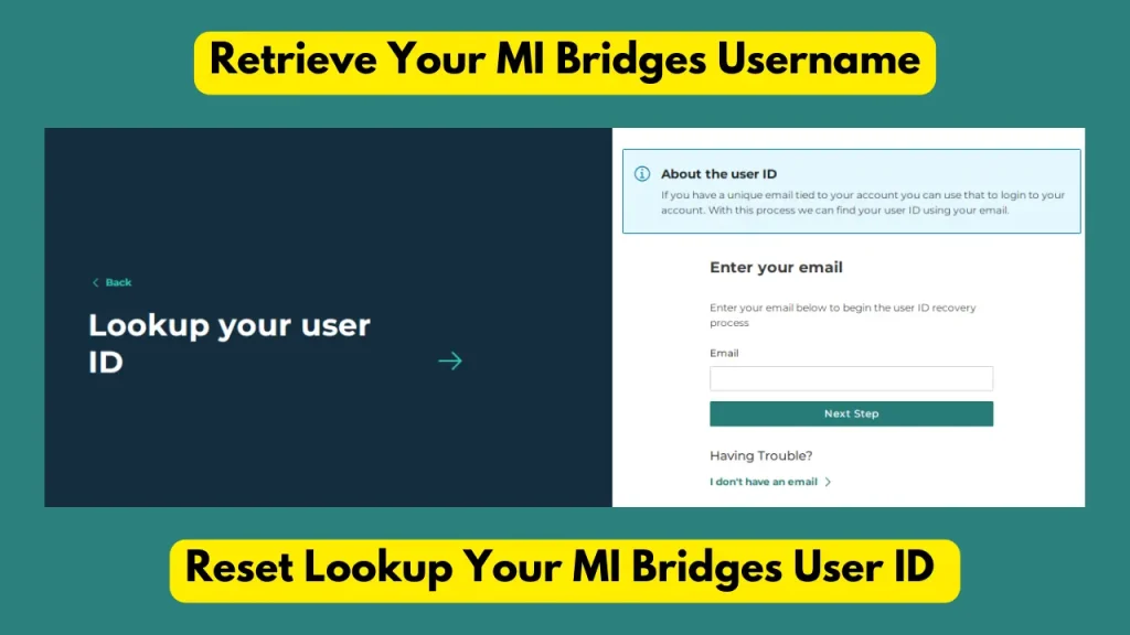 Reset Lookup Your MI Bridges User ID  